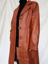 Load image into Gallery viewer, &quot;Pumpkin spice&quot; leather trench coat
