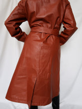 Load image into Gallery viewer, &quot;Pumpkin spice&quot; leather trench coat
