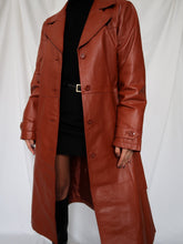 Load image into Gallery viewer, &quot;Pumpkin spice&quot; leather trench coat
