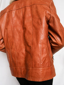 "Ava" camel leather jacket