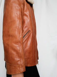 "Ava" camel leather jacket