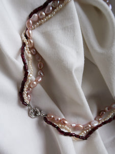 "Anastasia" pearls silver necklace