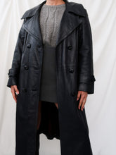 Load image into Gallery viewer, &quot;Navy&quot; leather trench coat
