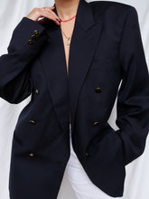 Load image into Gallery viewer, &quot;navy&quot; crossed blazer
