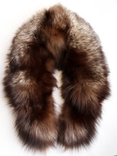 Load image into Gallery viewer, Vintage Brown silver fox fur collar
