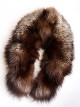 Load image into Gallery viewer, Vintage Brown silver fox fur collar
