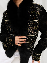 Load image into Gallery viewer, FERRUCI leather and fur jacket
