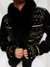 Load image into Gallery viewer, FERRUCI leather and fur jacket
