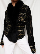 Load image into Gallery viewer, FERRUCI leather and fur jacket
