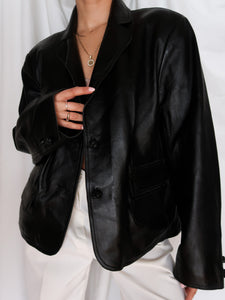 "Noor" leather blazer