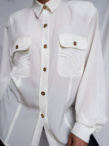 "Nina" Ivory blouse