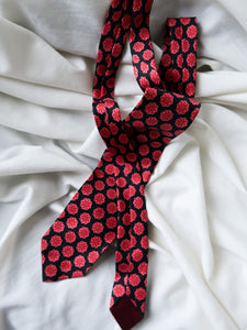 "Flora" vintage silk tie