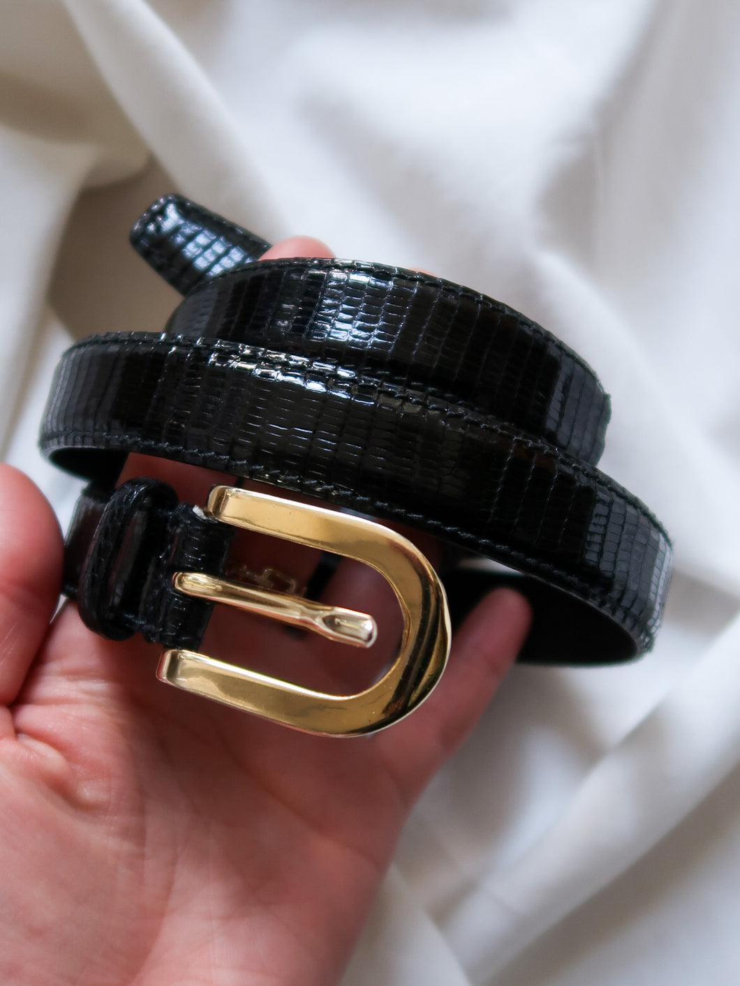“Lea” lizard leather belt