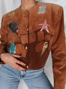 "Mermaid" suede leather jacket