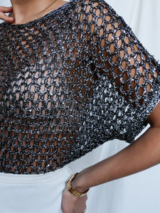 "midnight" Fish net top