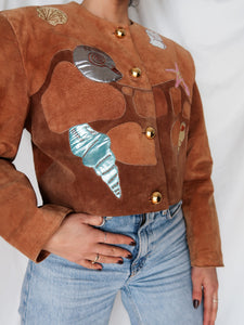 "Mermaid" suede leather jacket