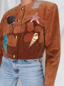 "Mermaid" suede leather jacket