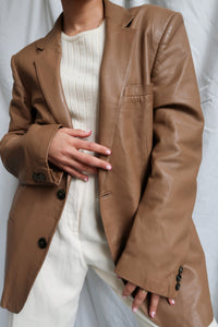 "Caramel" leather blazer