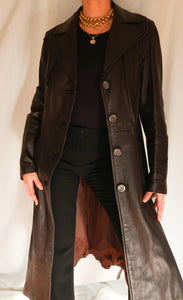 "Choco" leather trench