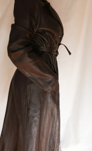 "Choco" leather trench