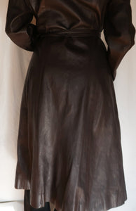 "Choco" leather trench