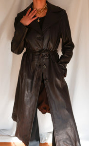 "Choco" leather trench