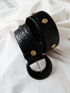 "Madona" black leather belt