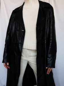 Leather trench coat