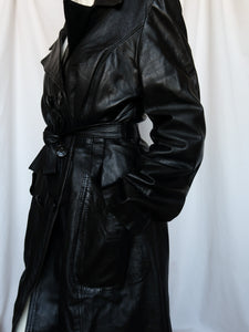 Leather trench coat