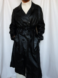 Leather trench coat