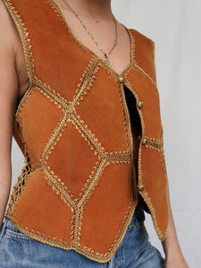 LIZ CARBONNE leather vest