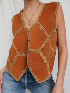 LIZ CARBONNE leather vest