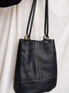 Leather bucket bag