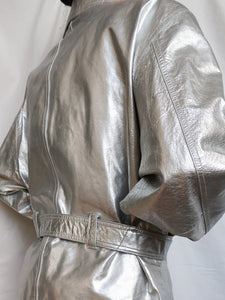 « Silver » metallic leather jacket