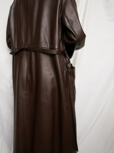 Brown leather coat