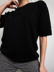 Black knitted tee