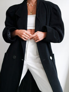 Cashmere and wool Black coat