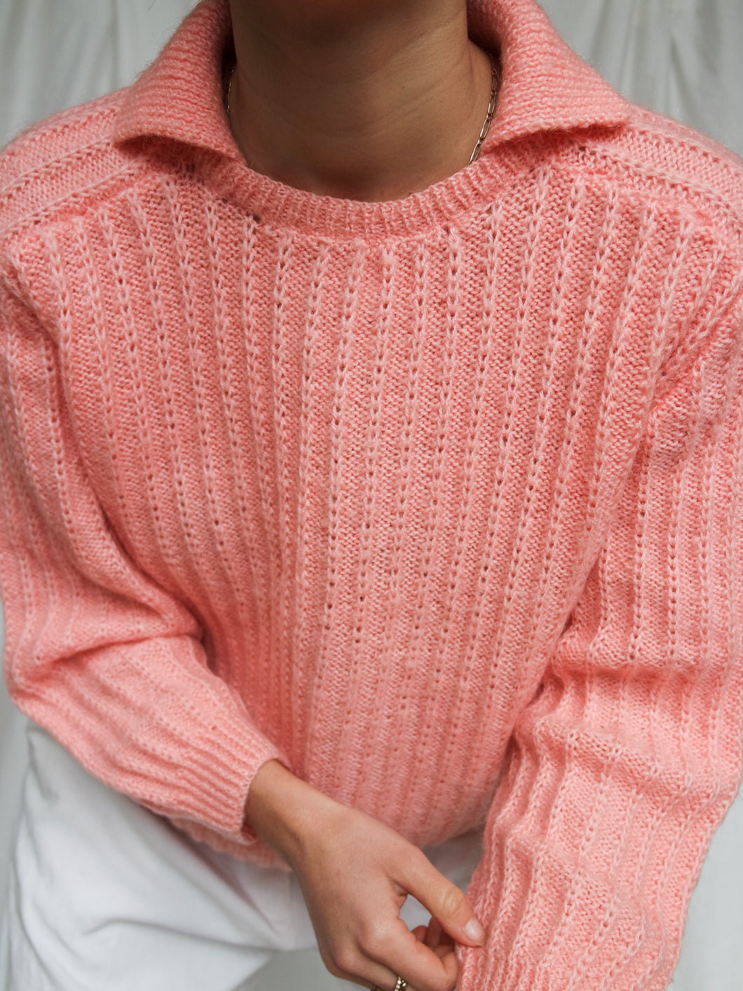 Coral knitted jumper