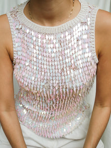 "Gatsby" pearls and sequin top