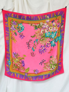 "Flower carpet" silk scarf