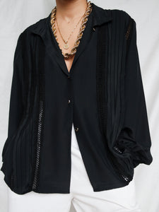 "Davy" black blouse