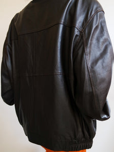 Dark brown leather bombers