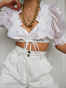 "Romance" white top