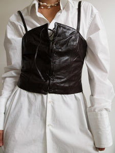 Dark brown Leather corset