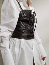 Load image into Gallery viewer, Dark brown Leather corset
