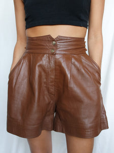 "Amina" leather shorts