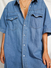 Load image into Gallery viewer, Denim short sleeves shirt (XL) - lallasshop
