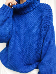 « Cobalt » maxi knitted jumper
