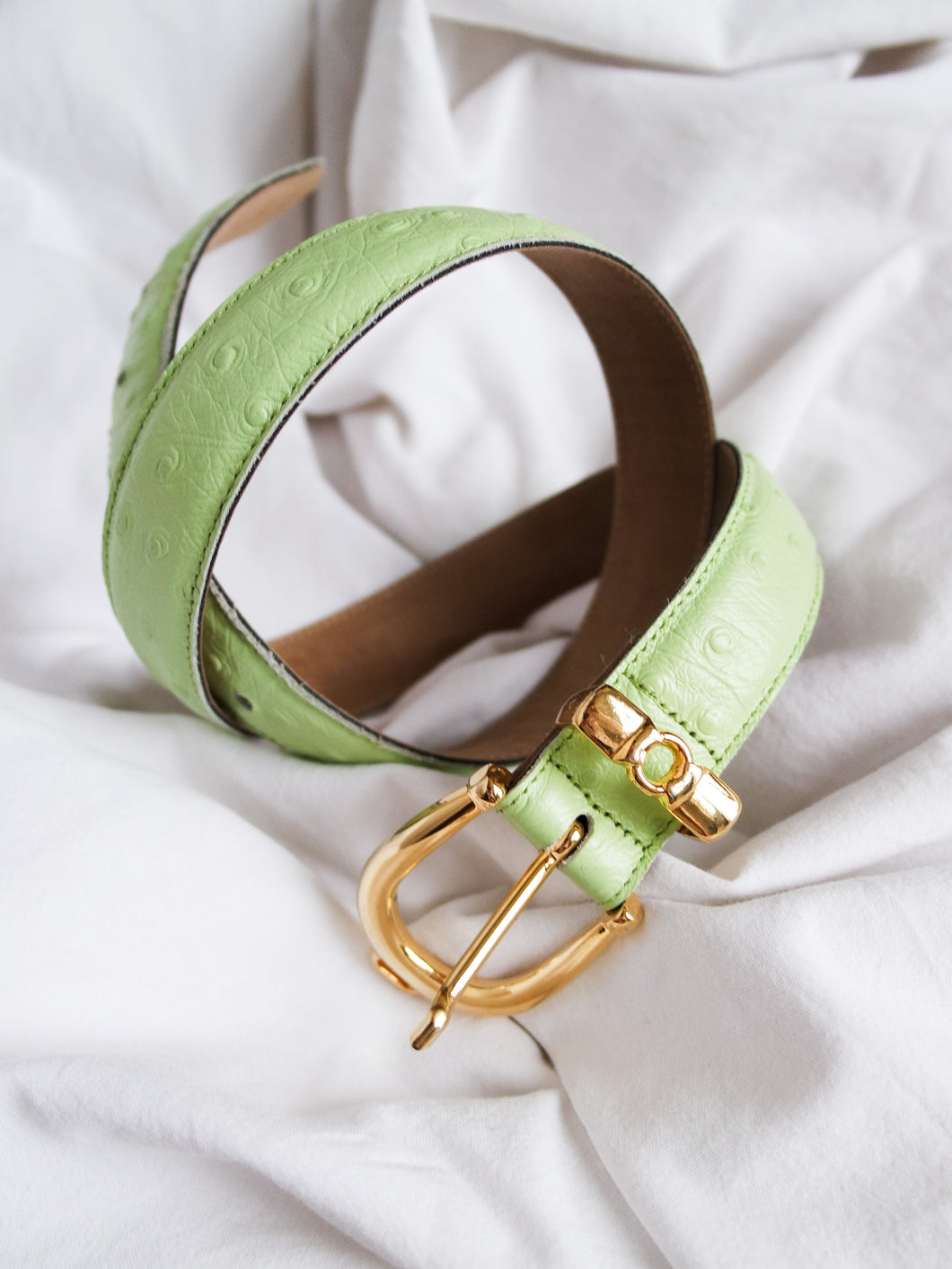 light green leather belt