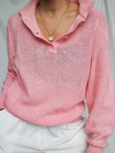 "Clara" pink polo jumper (M)